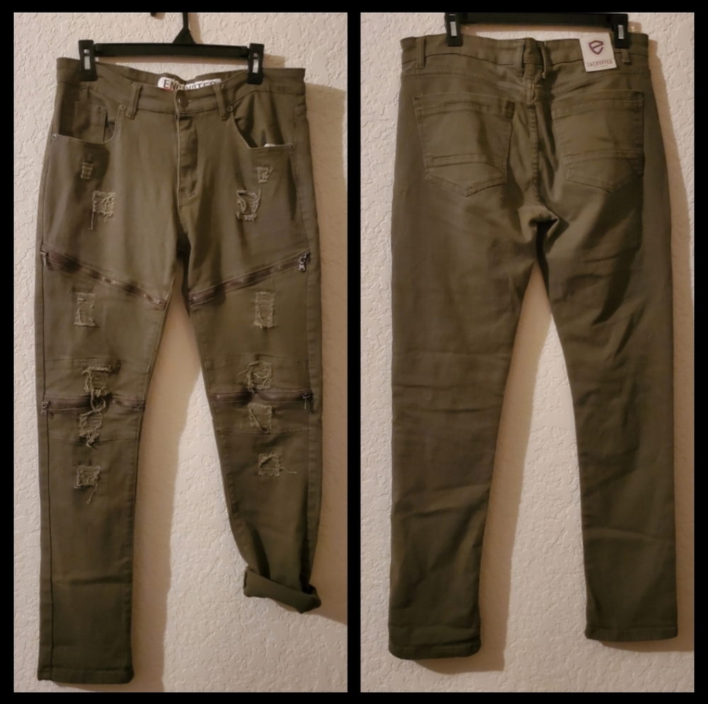 Encrypted Men Distressed Jeans